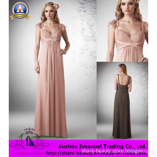 Free Shipping Square Neck Empire Backless Sleeveless Pink Chiffon Ruched 2014 Bridesmaid Dresses